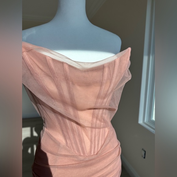 House of CB Leila Blush Mesh Corset Mini Dress| Size XS| No Tags, Not Worn - Picture 9 of 13